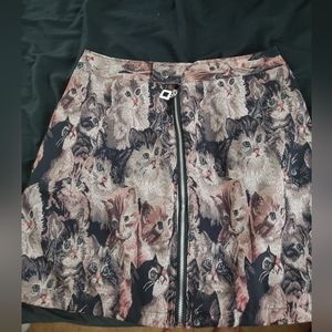 Vintage cat skirt size medium pencil mini zip up